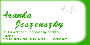 aranka jeszenszky business card